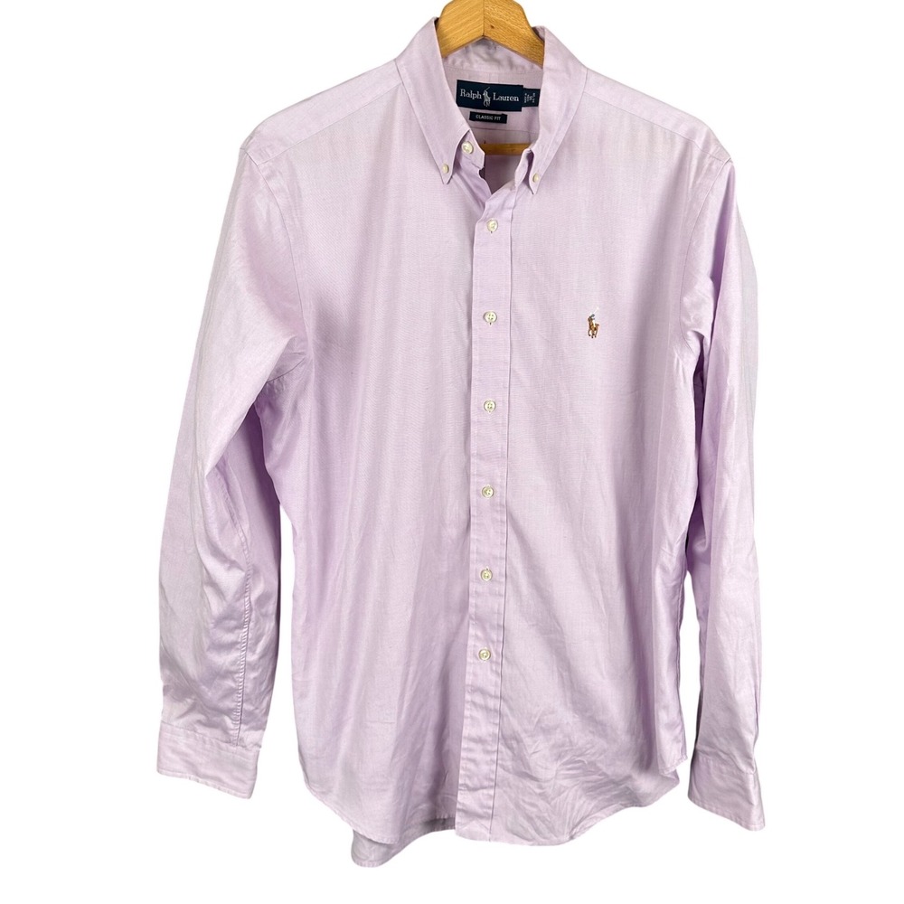 Ralph Lauren Classic Fit Button Down Shirt Mens 16 34/35 Lavender Purple